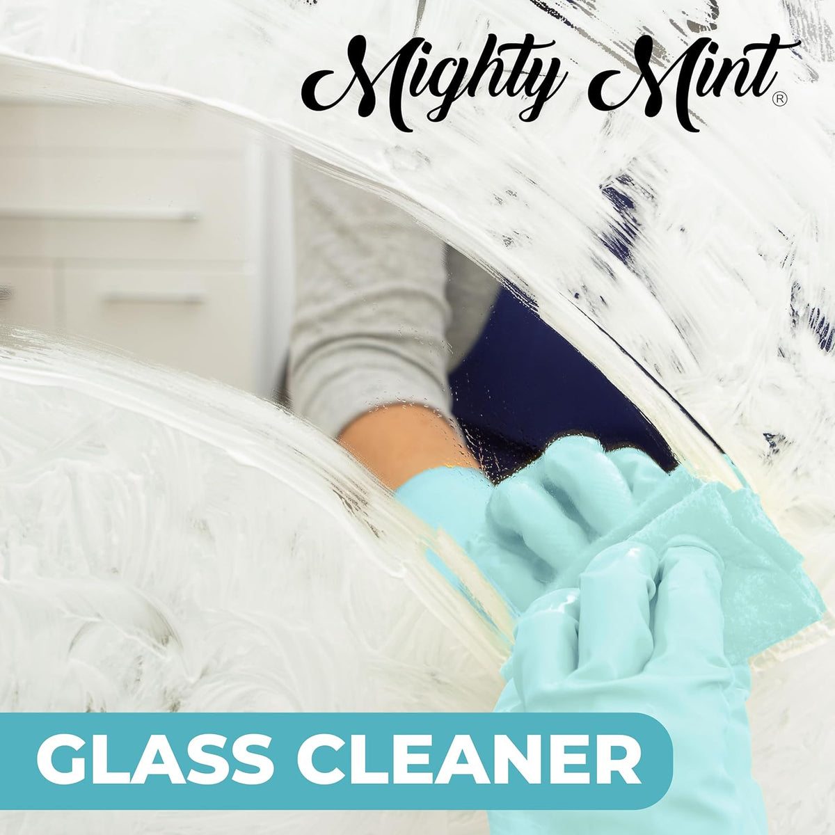 Mighty Mint Glass Cleaner, Ammonia-Free, Streak-Free Spray for Windows, Screens, Stovetop