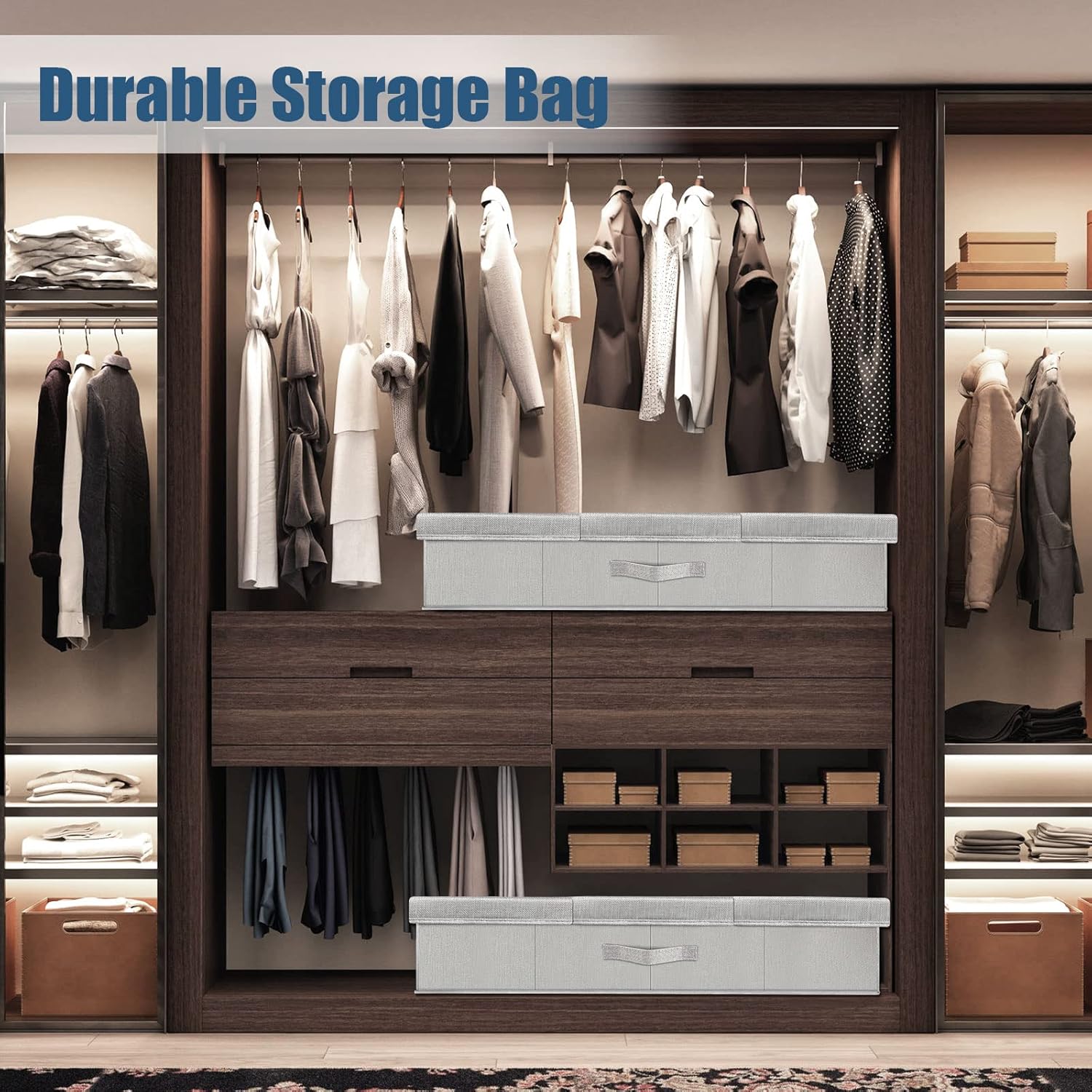 Underbed Storage Containers Bin with Lids, Large Under Bed Storage Organizer Box with Handle