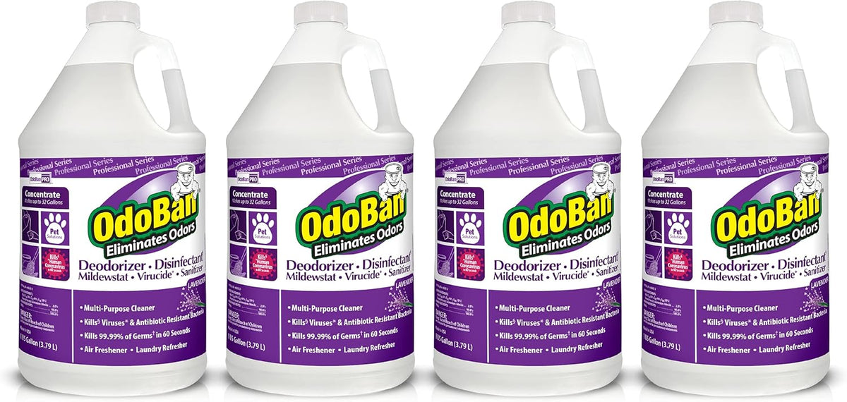 OdoBan Professional Disinfectant and Odor Eliminator Concentrate, Made in the USA, Lavender Scent