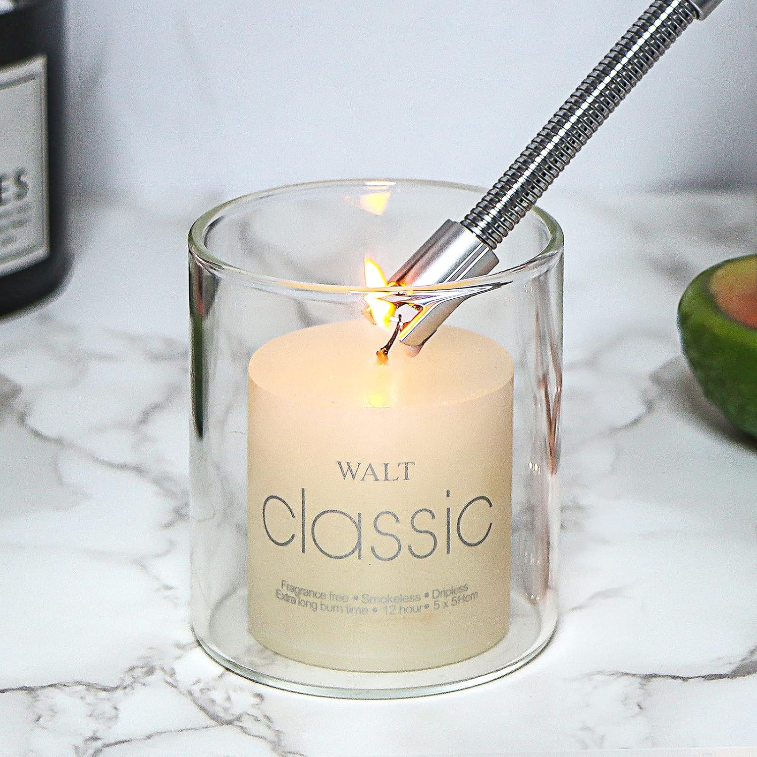 Lsnisni 4 in 1 Candle Accessory Set - Wick Cutter, Snuffer, Dipper & Electric Lighter - Gifts for