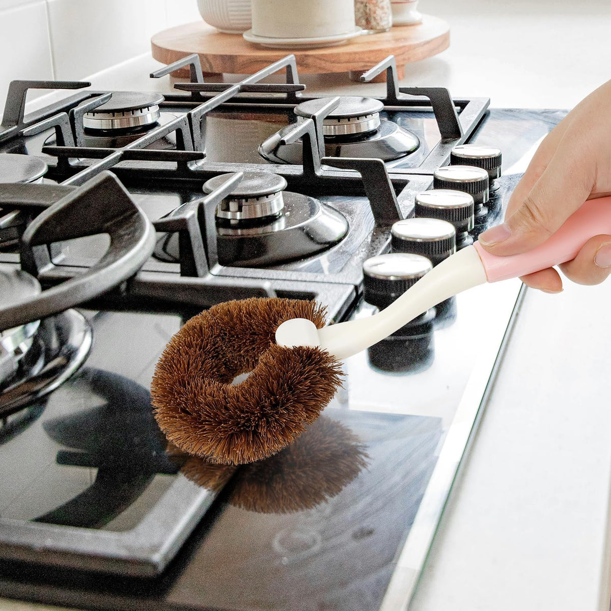 2 Pack Kitchen Scrub Brushes for Cleaning Dish Brush with Handle for Pans, Pots, Kitchen Sink
