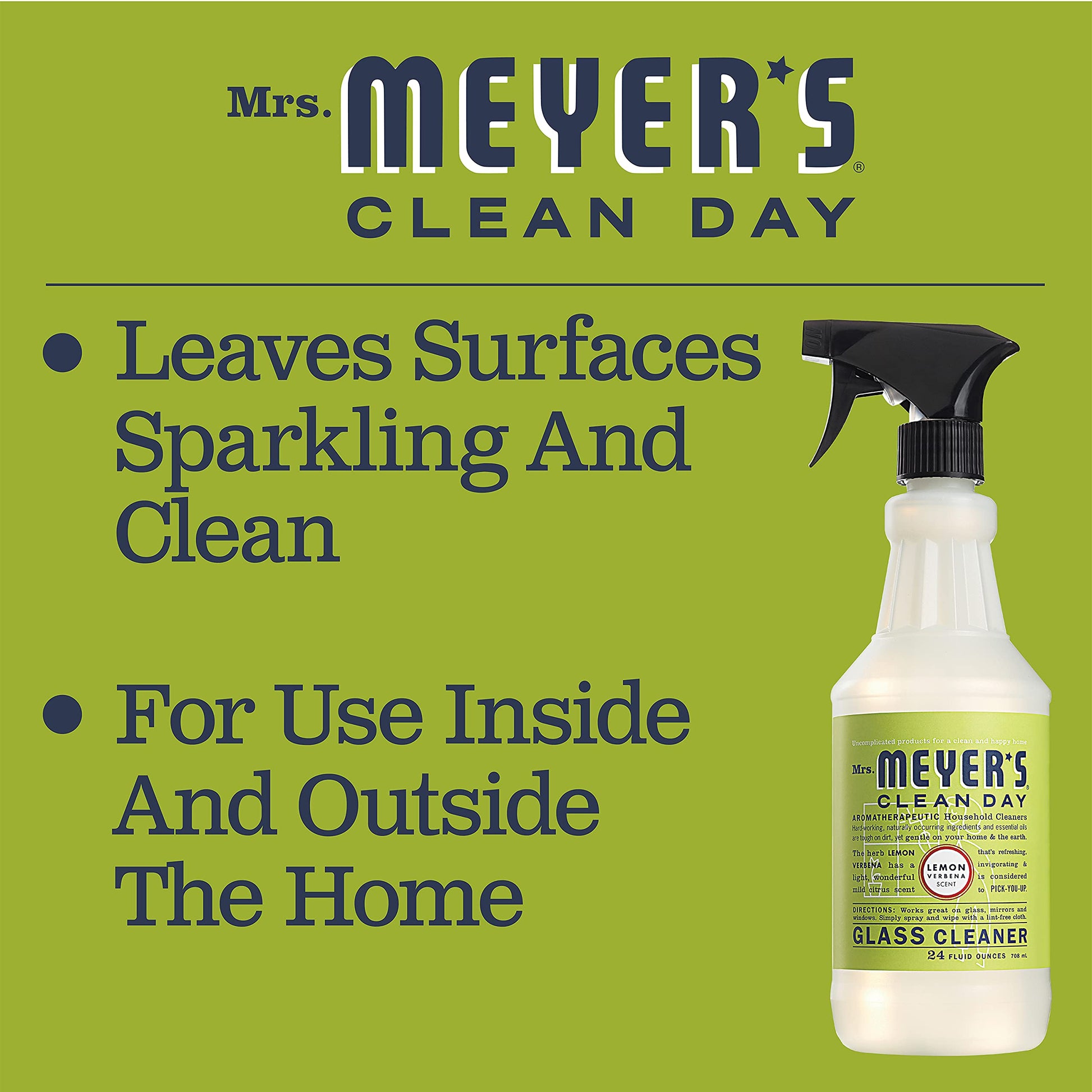 MRS. MEYER'S CLEAN DAY Mirror & Window Cleaner, Lemon Verbena, 24 fl oz