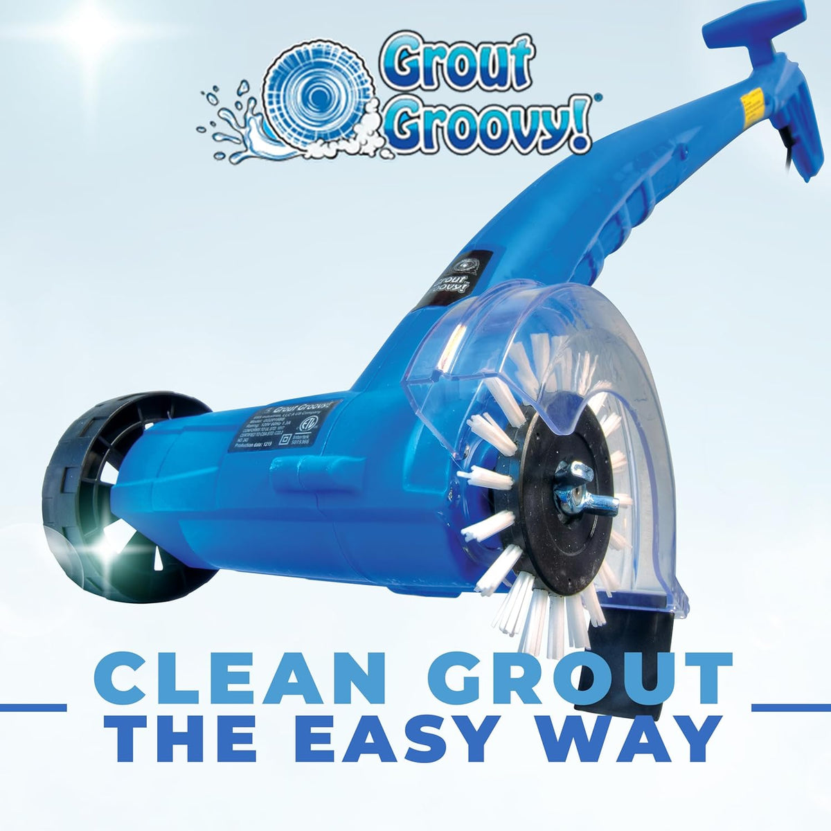 Electric Stand-Up Grout Cleaning Machine – Compact Lightweight Floor Scrubber for Tile, Bathroom &