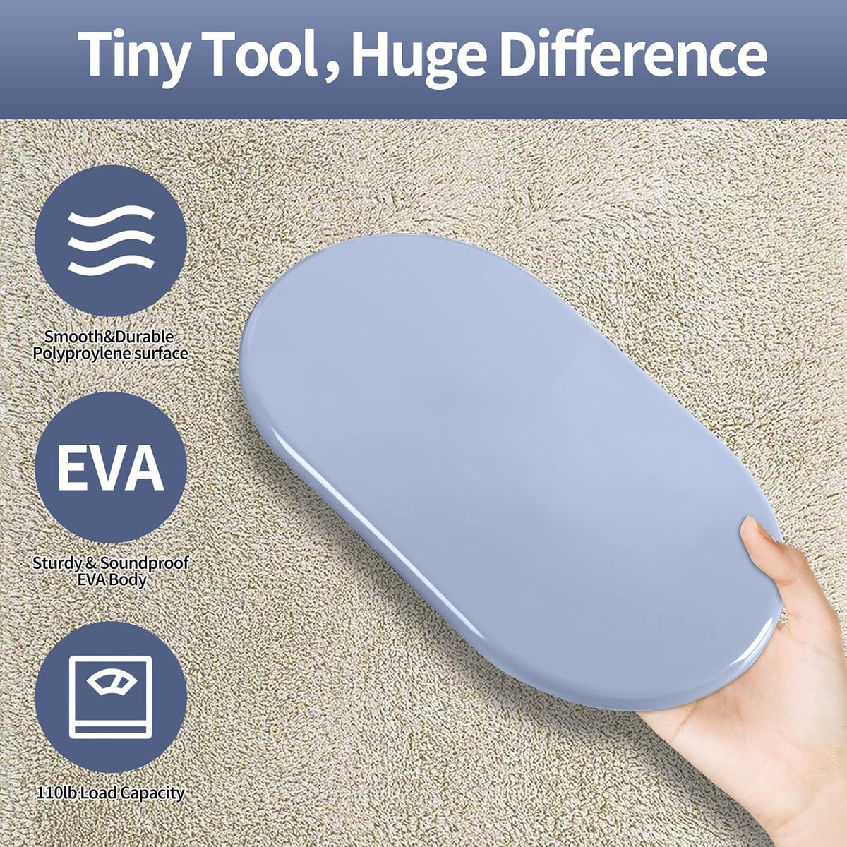 Reusable Large Furniture Movers Sliders for Carpet and Hardwood Floors-8 Pack 9-1/2" Oval Moving