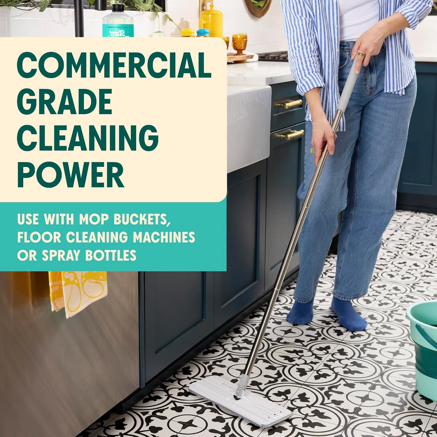 Aunt Fannie's Ultra Concentrated Floor Cleaner Vinegar Wash, Multi-Surface Solution For Mopping