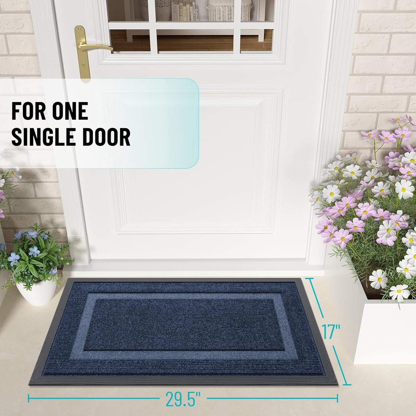 OLANLY Front Door Mat Indoor Outdoor Entrance, Waterproof All-Season, All-Weather Doormat, Sturdy
