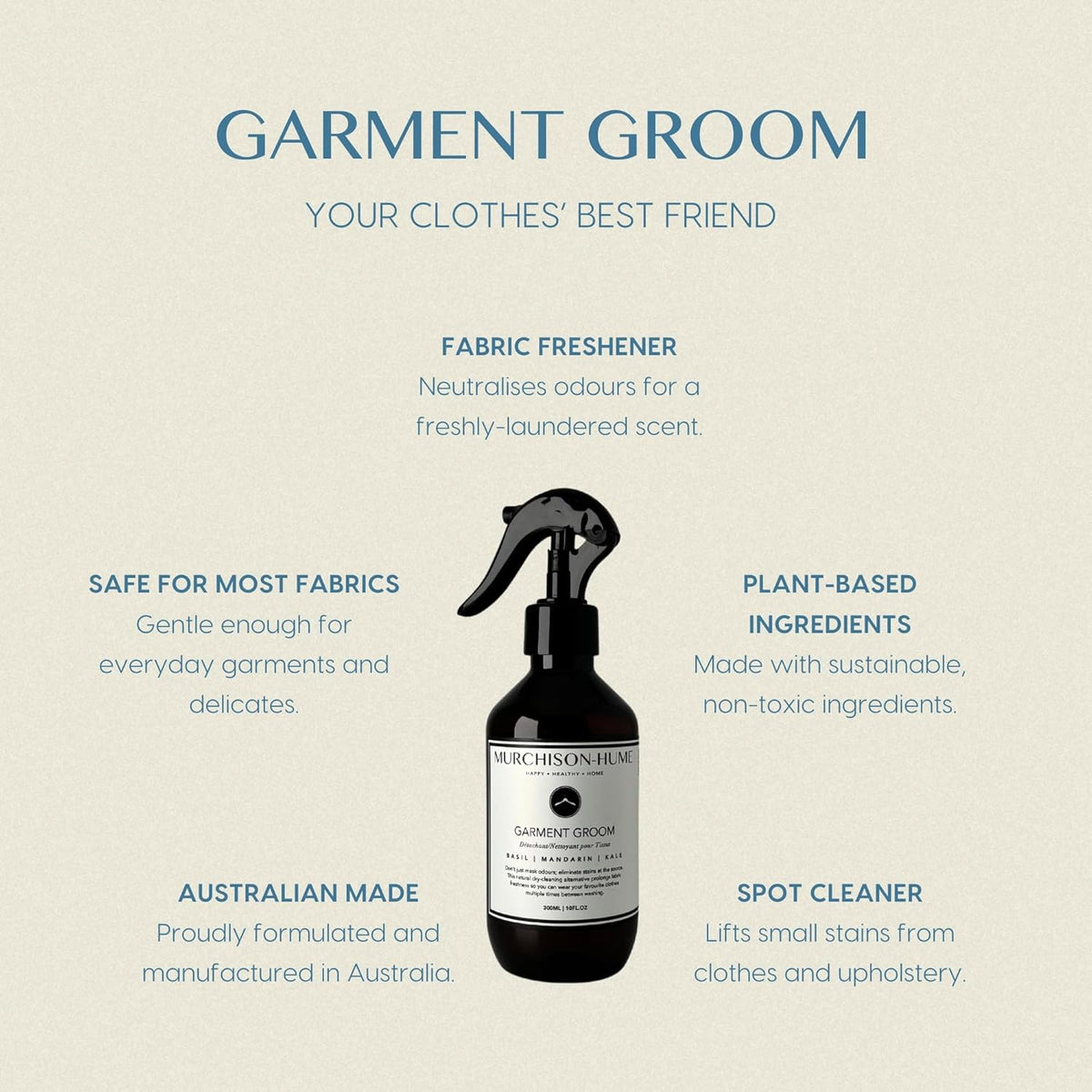 Murchison-Hume Garment Groom Fabric Freshener, Air Freshener, Odor Fighter, Laundry Treatment and