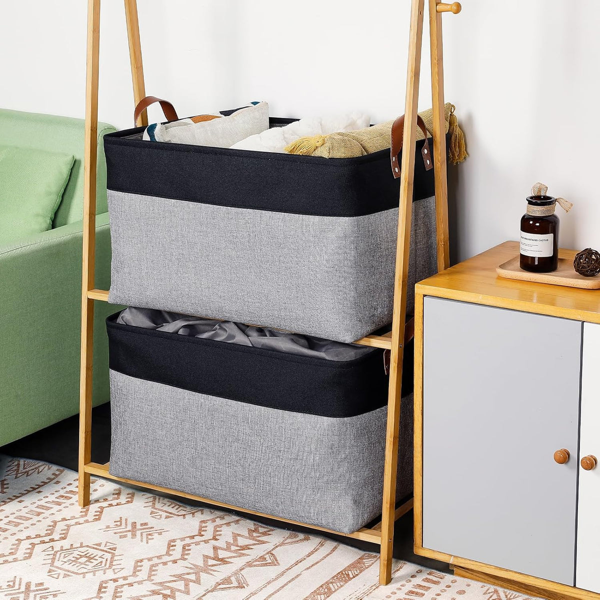 DULLEMELO Extra Large Storage Basket 22X15, 70L Foldable Fabric Toys Baskets Organizer Bins