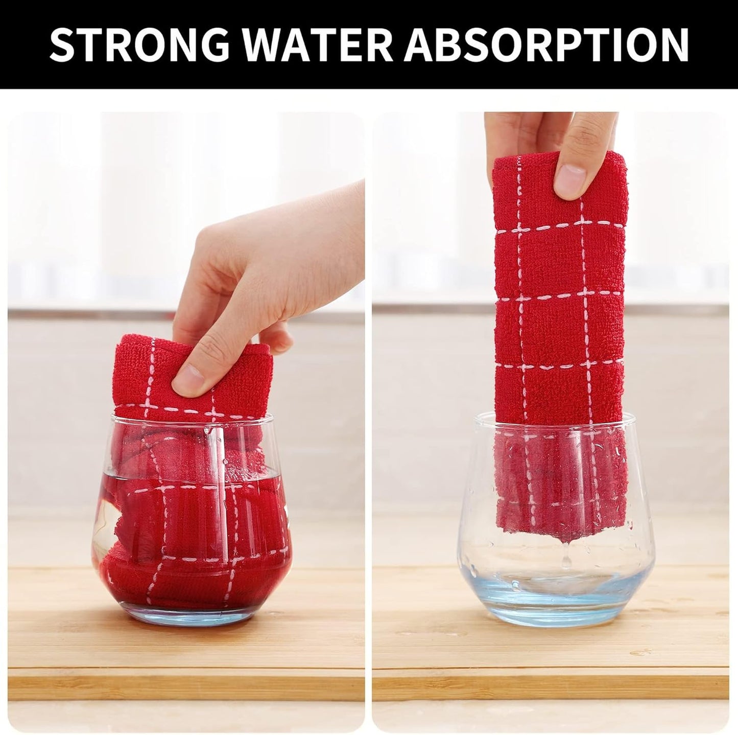 Homaxy 100% Cotton Terry Kitchen Dish Cloths, Ultra Soft and Absorbent Dish Towels for Kitchen