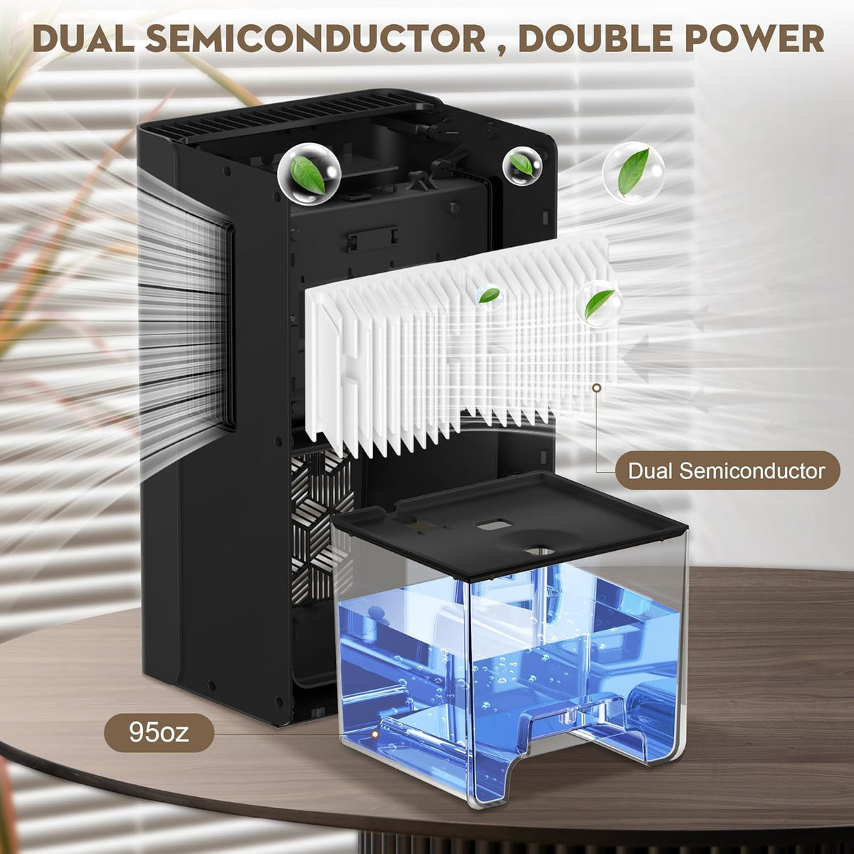 ToLife Dehumidifier for Home, 1000 sq.ft Dehumidifiers for Basement Bedroom Bathroom with 95 OZ