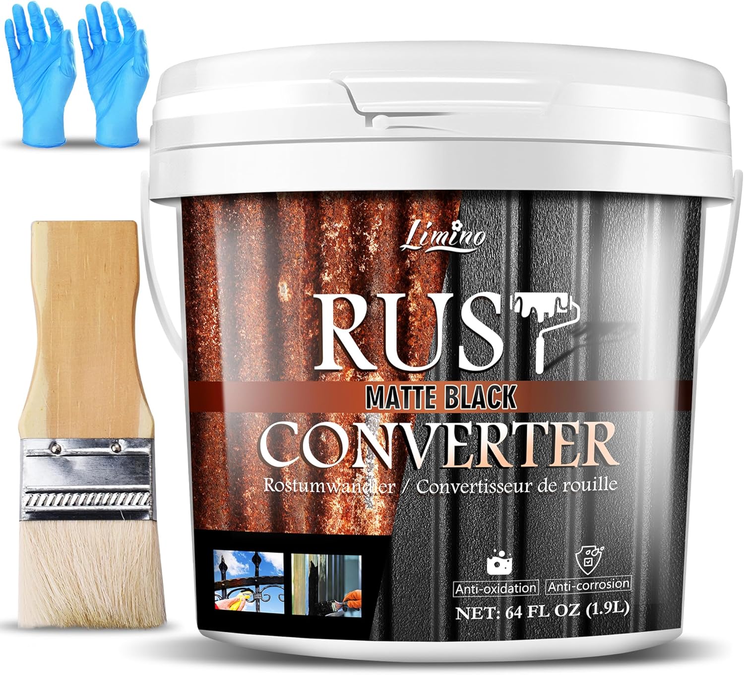 Rust Converter for Metal - Black Metal Primer and Rust Remover, Reformer ＆ Encapsulator