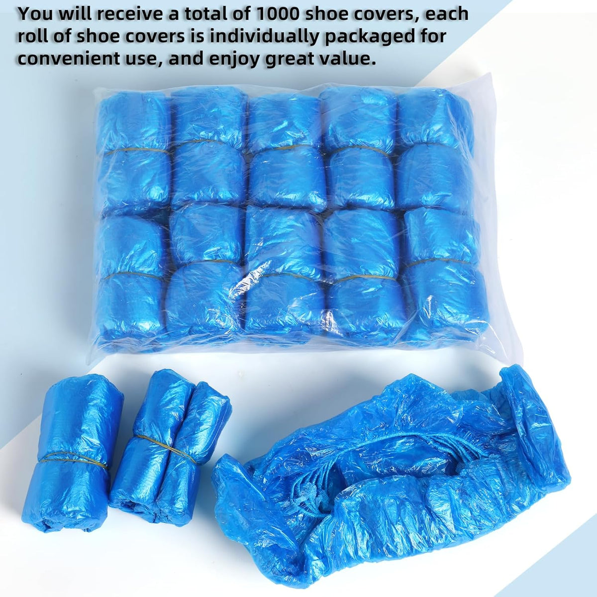 1000 Pcs Shoe Covers Disposable, Non-Slip, Reliable Shoe Covers for Indoors, 15.7'' Adjustable Size
