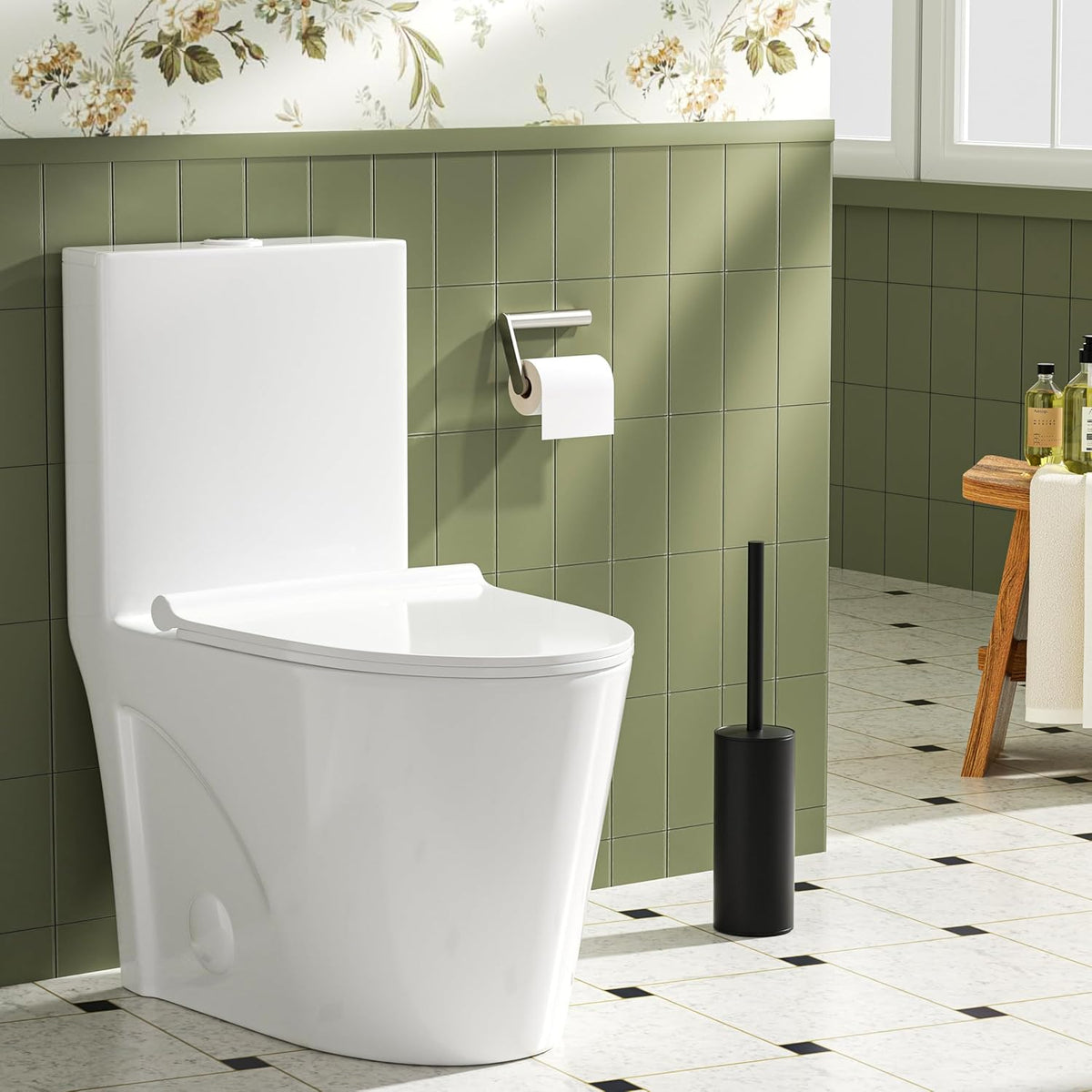 Toilet Brush and Holder Set, Toilet Bowl Brush with Heavy Duty 304 Stainless Steel Base and Extra