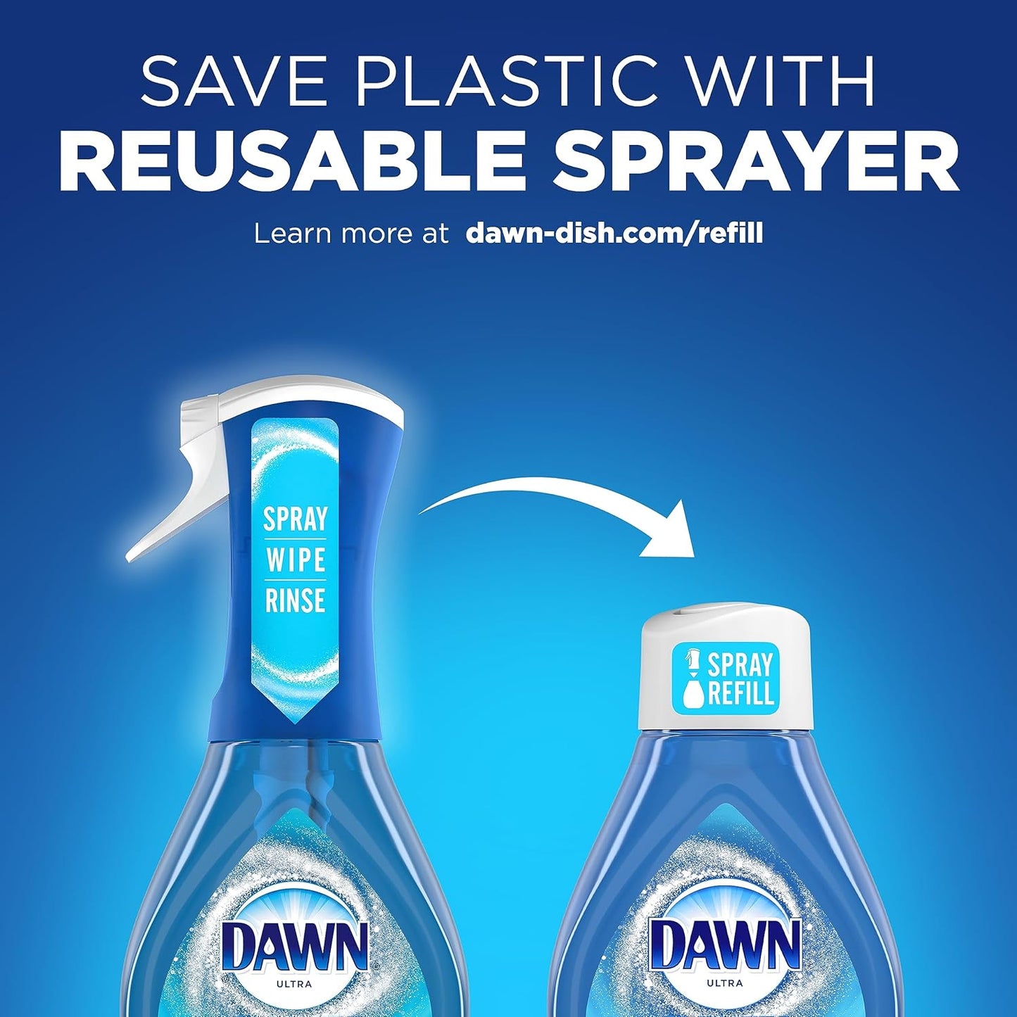 Dawn Platinum Powerwash Dish Spray, Dish Soap Liquid, Fresh Scent Bundle, 1 Spray (16oz) + 3