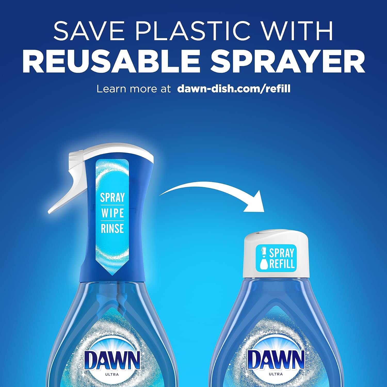 Dawn Platinum Powerwash Dish Spray, Dish Soap Liquid, Fresh Scent Bundle, 1 Spray (16oz) + 3