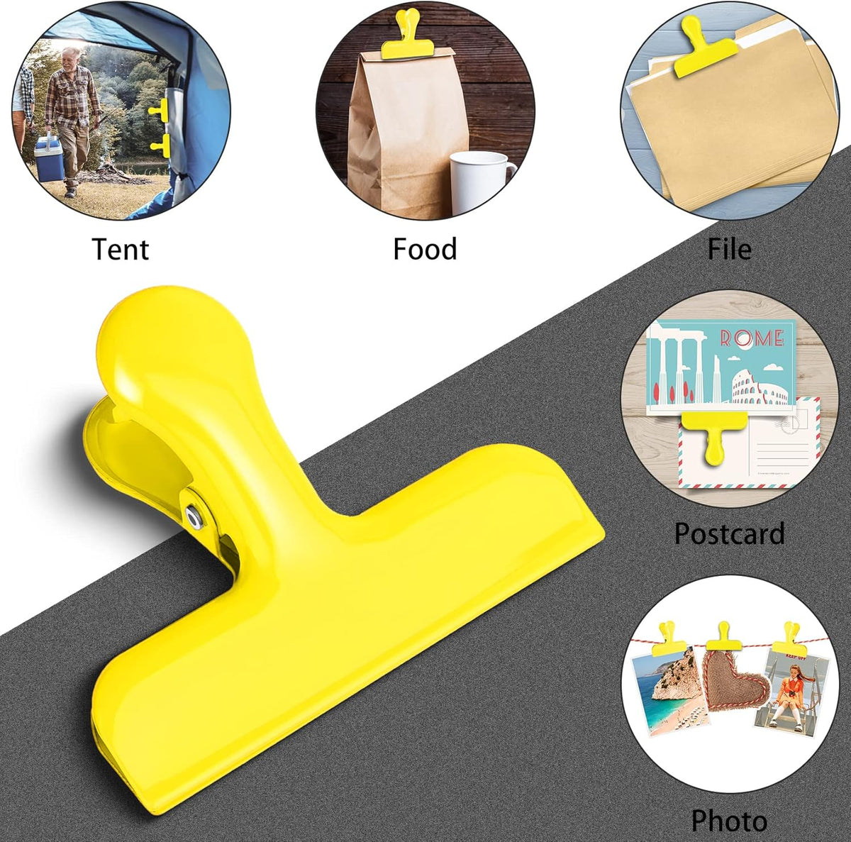 Bag Clips Heavy Duty Stainless Steel Chip Clips, Food Bags Clamp Great for Kitchen Office to Seal