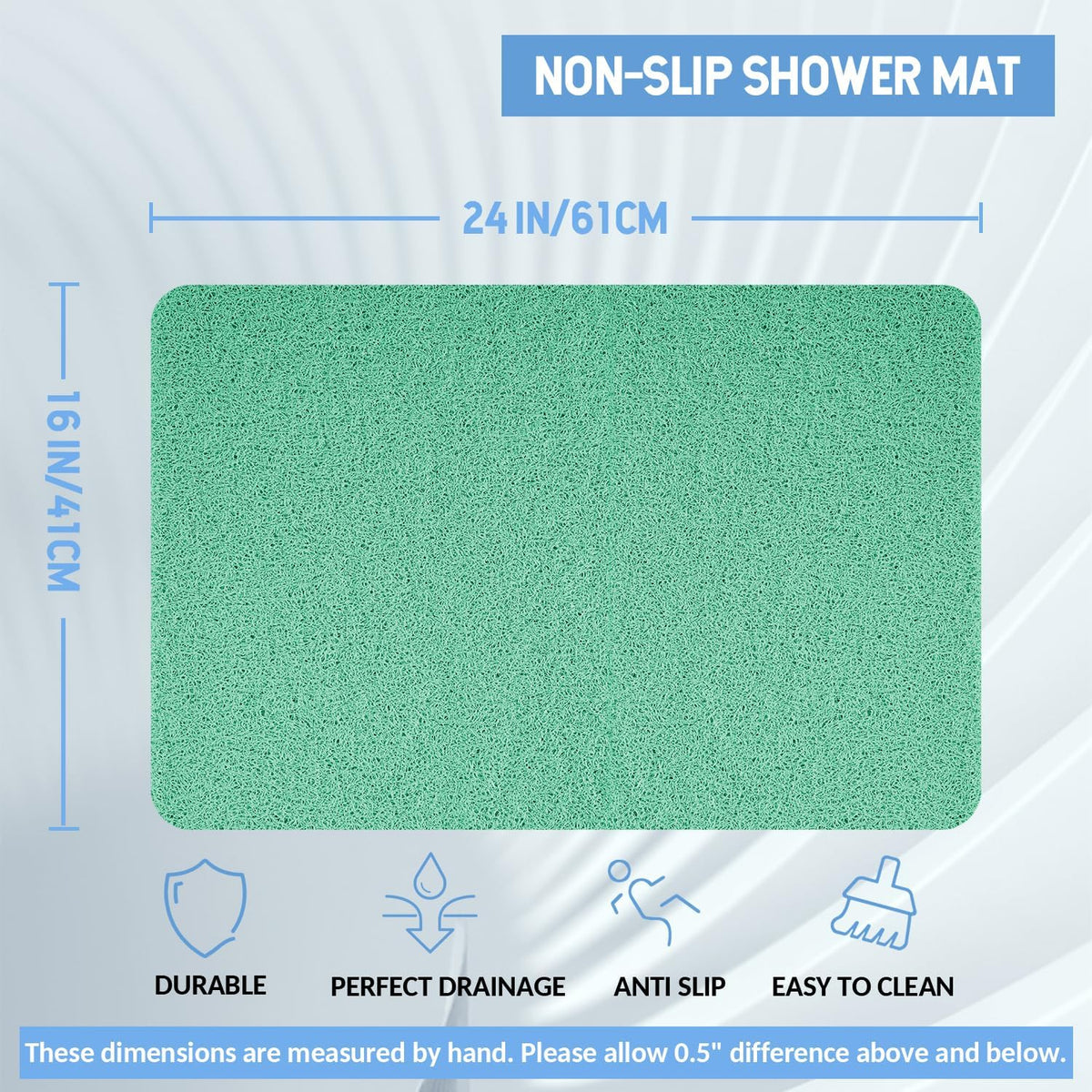 Non-Slip Bathtub Mat, Anti Slip Shower Mat, Fast Drying Bathtub Mats, Foot Scrubber Mat, Anti Slip
