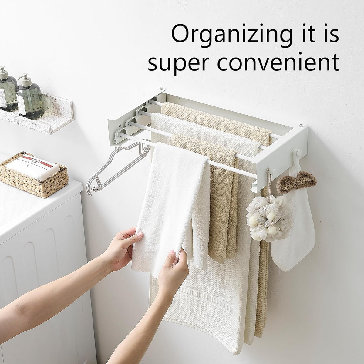 Clothes Drying Rack, Laundry Hanger Dryer Rack, Wall Mounted Drying Rack for Laundry, Foldable