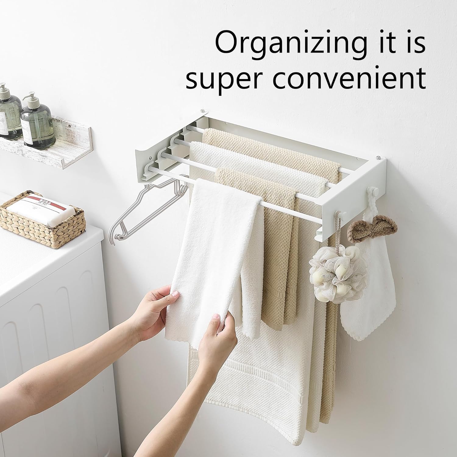 Clothes Drying Rack, Laundry Hanger Dryer Rack, Wall Mounted Drying Rack for Laundry, Foldable