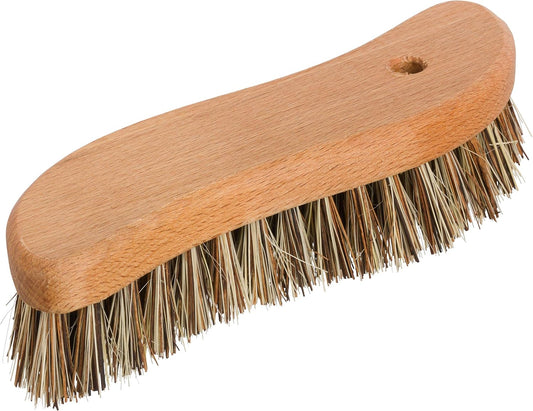 REDECKER S-Shaped Union Fiber Scrub Brush with Oiled Beechwood Handle, 8-1/4 inches, S-Shaped
