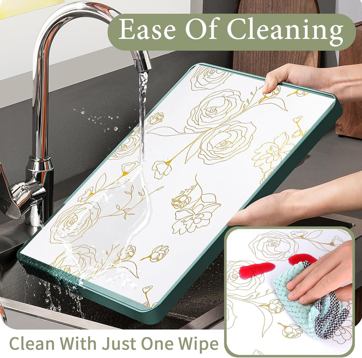 Shelf Liners for Kitchen Cabinets Non Adhesive Drawer Liner 23.6in x 30FT Gold Floral Thickened