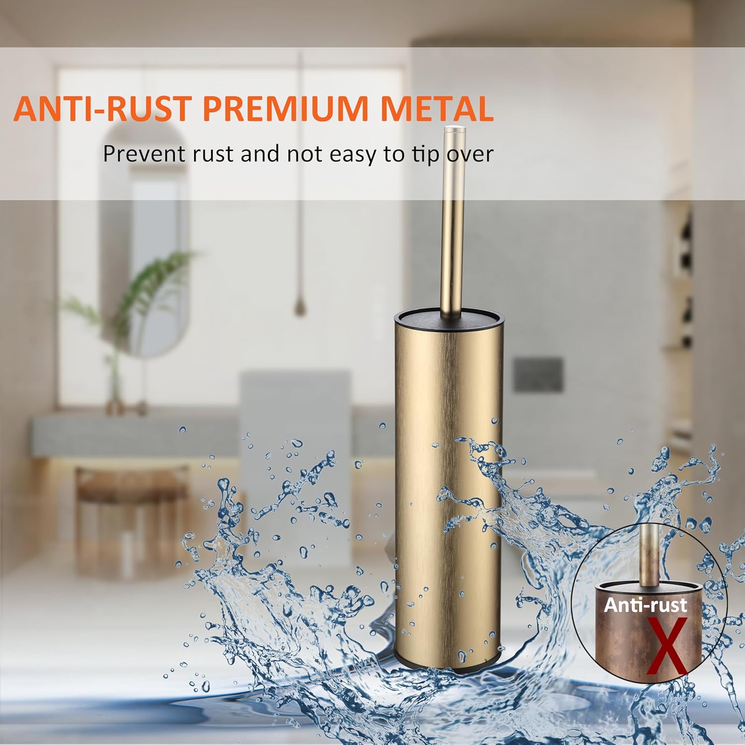 Toilet Brush and Holder Set Premium Material Toilet Bowl Cleaner Free Standing Toilet Bowl Brush