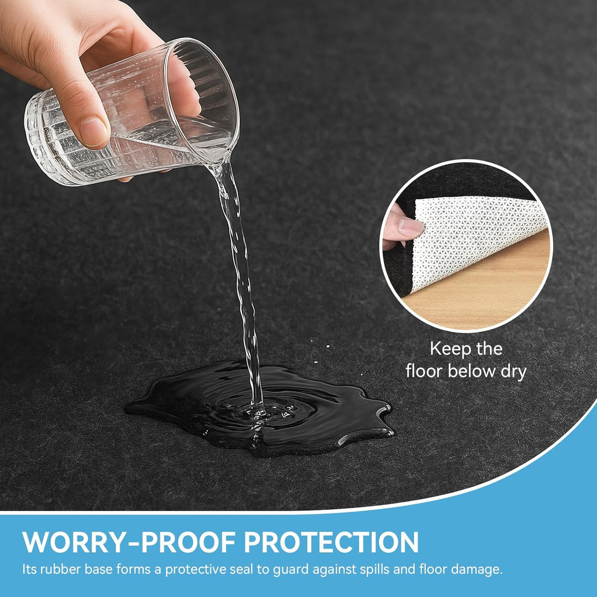 Warmstar 6x9 FT Non Slip Rug Pad,100% Waterproof Felt Rug Pad for Hardwood Floors,1/8” Thick Soft