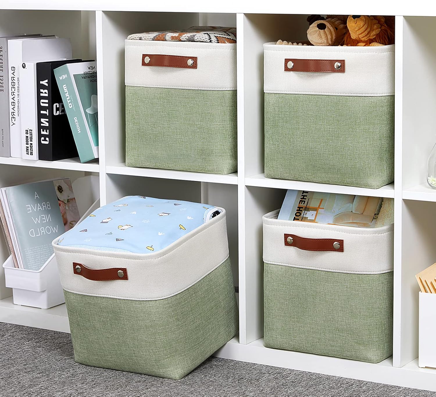DULLEMELO Storage Baskets for Organizing, Fabric Storage Cubes for Dog Toy Box, 11 Inch Decorative