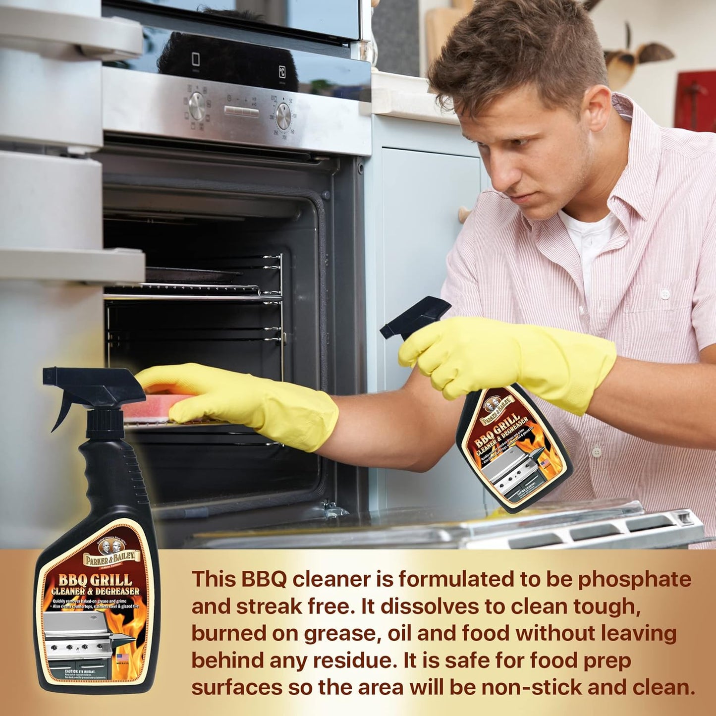Parker & Bailey Grill Cleaner and Degreaser - BBQ Grill Cleaner Degreaser Cleaner Heavy Duty
