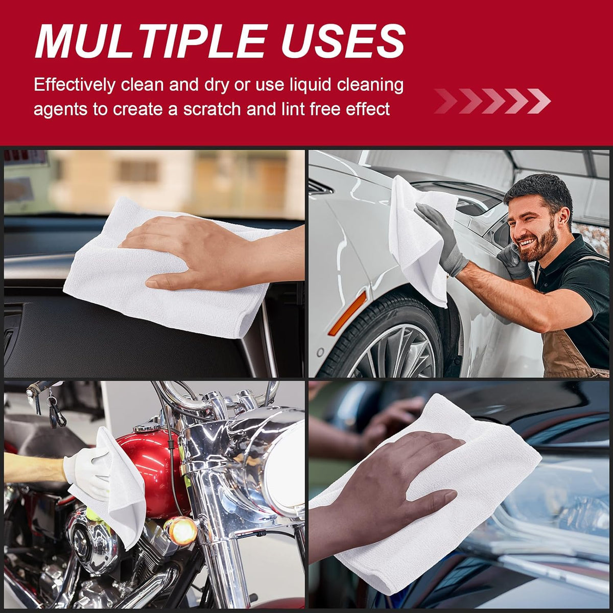 200 Pcs Microfiber Cleaning Cloth 16x16 Inch Microfiber Towels for Car Ultra Absorbent Cleaning