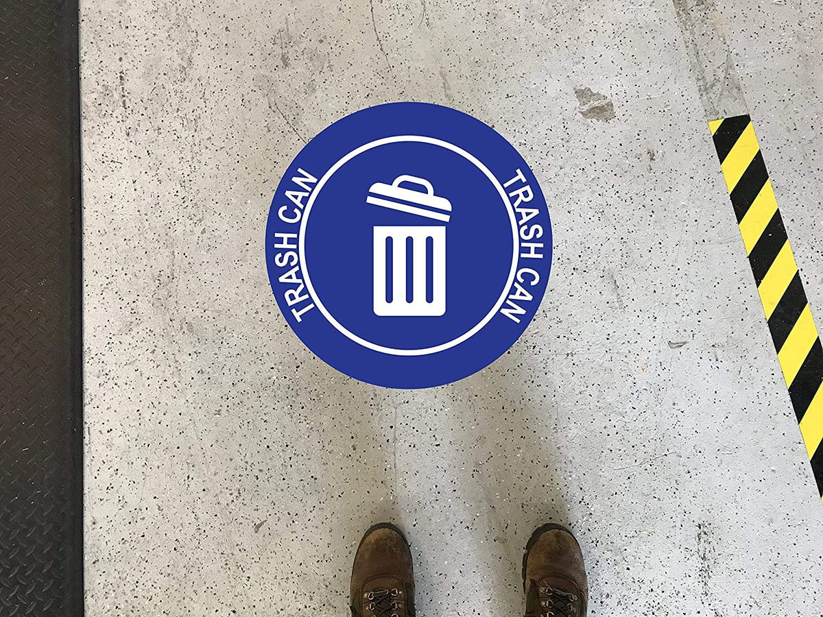 "Trash Can" Durable Laminated Vinyl Floor Sign- Sign by Graphical Warehouse- 5S Safety and Security