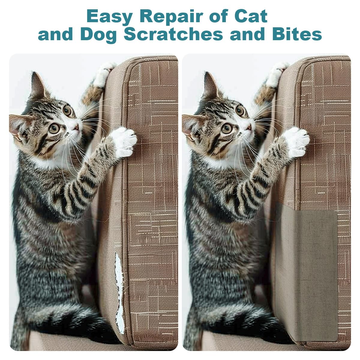 J.CARP 2Pcs Linen Repair Patches, Large Self-Adhesive Fabric Patch for Sofas, Couch, Furniture, Car