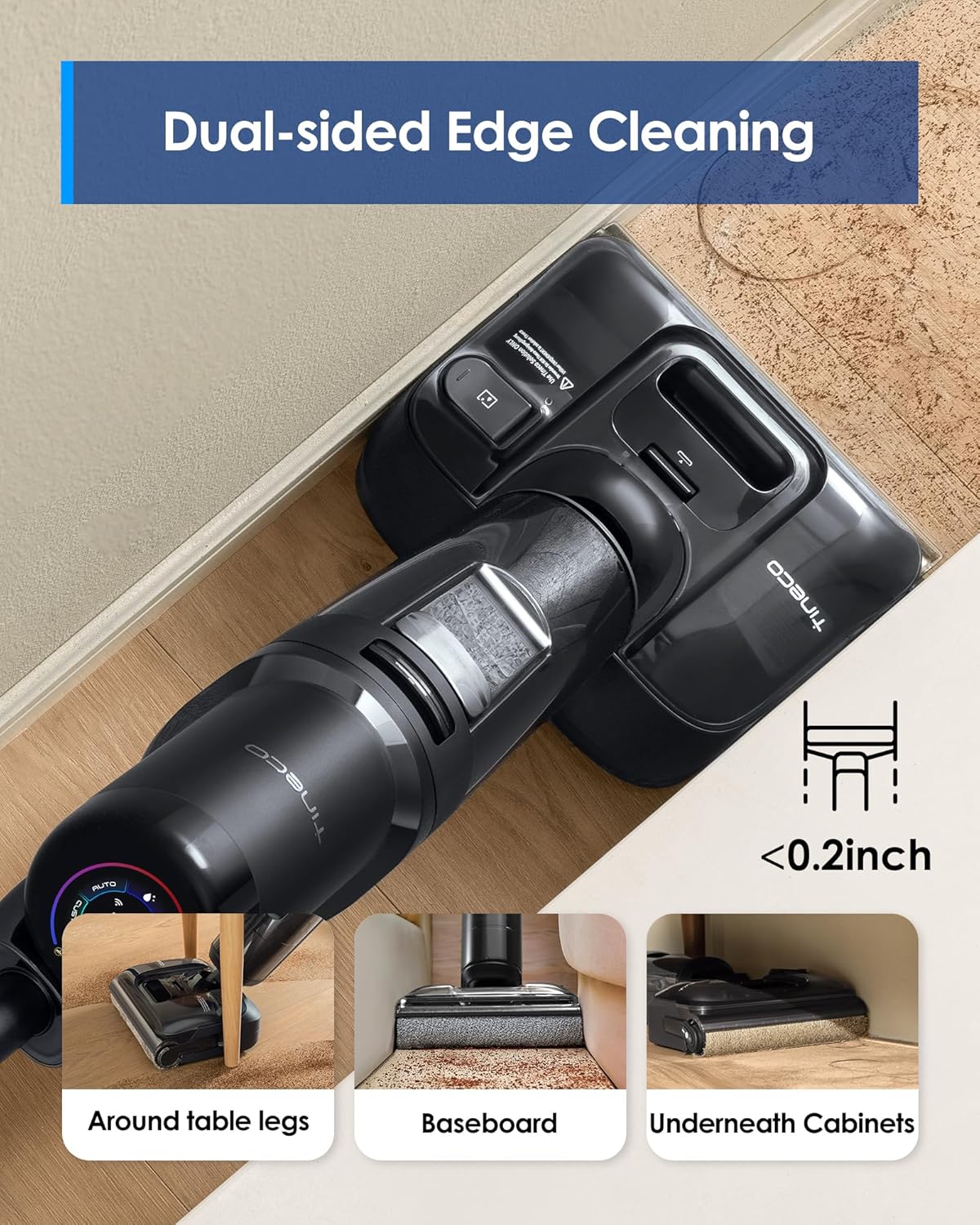 Tineco Floor ONE S7 Stretch Ultra Cordless Wet Dry Vacuum Cleaner, 180°Lay-Flat Anti-Tangle Design