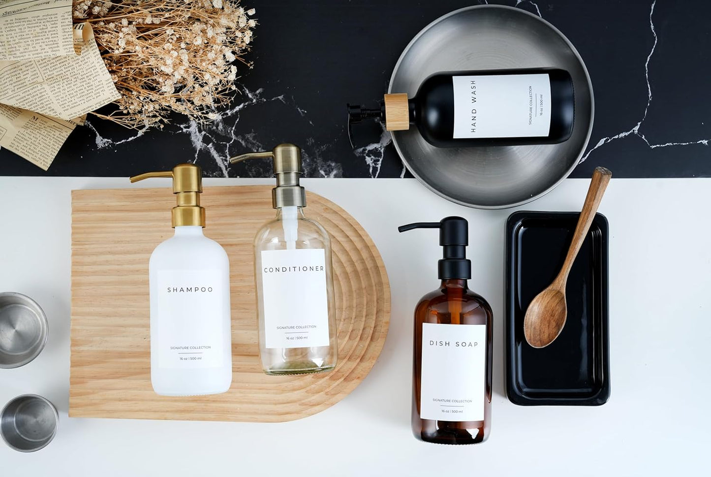 Emerson Essentials Dish Soap Dispenser for Kitchen, Dispenser Bathroom Set, Hand Soap Dispenser