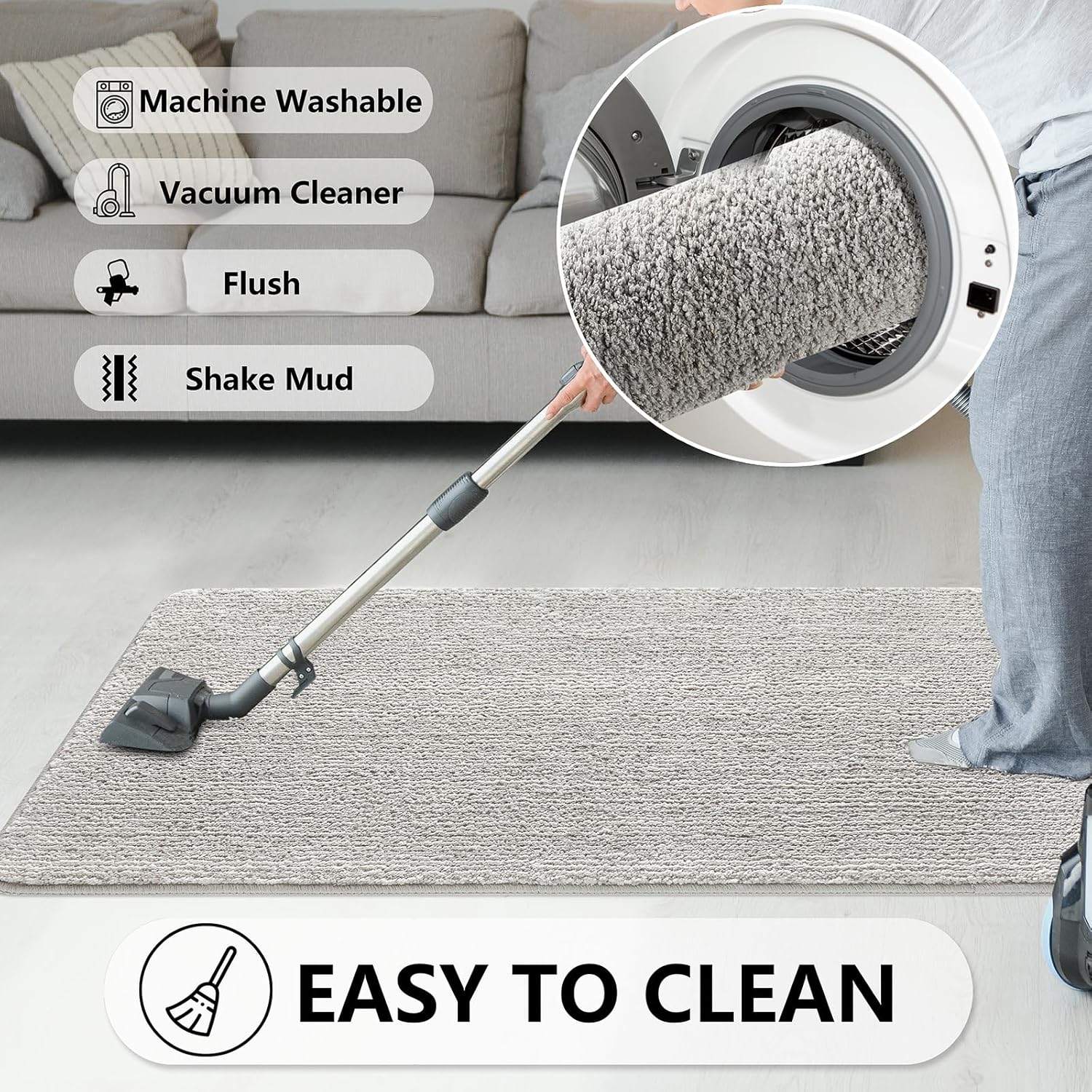 REFETONE Indoor Doormat, Front Door Mat 32"x48" Absorbent Rubber Backing Non Slip Back Door Mats