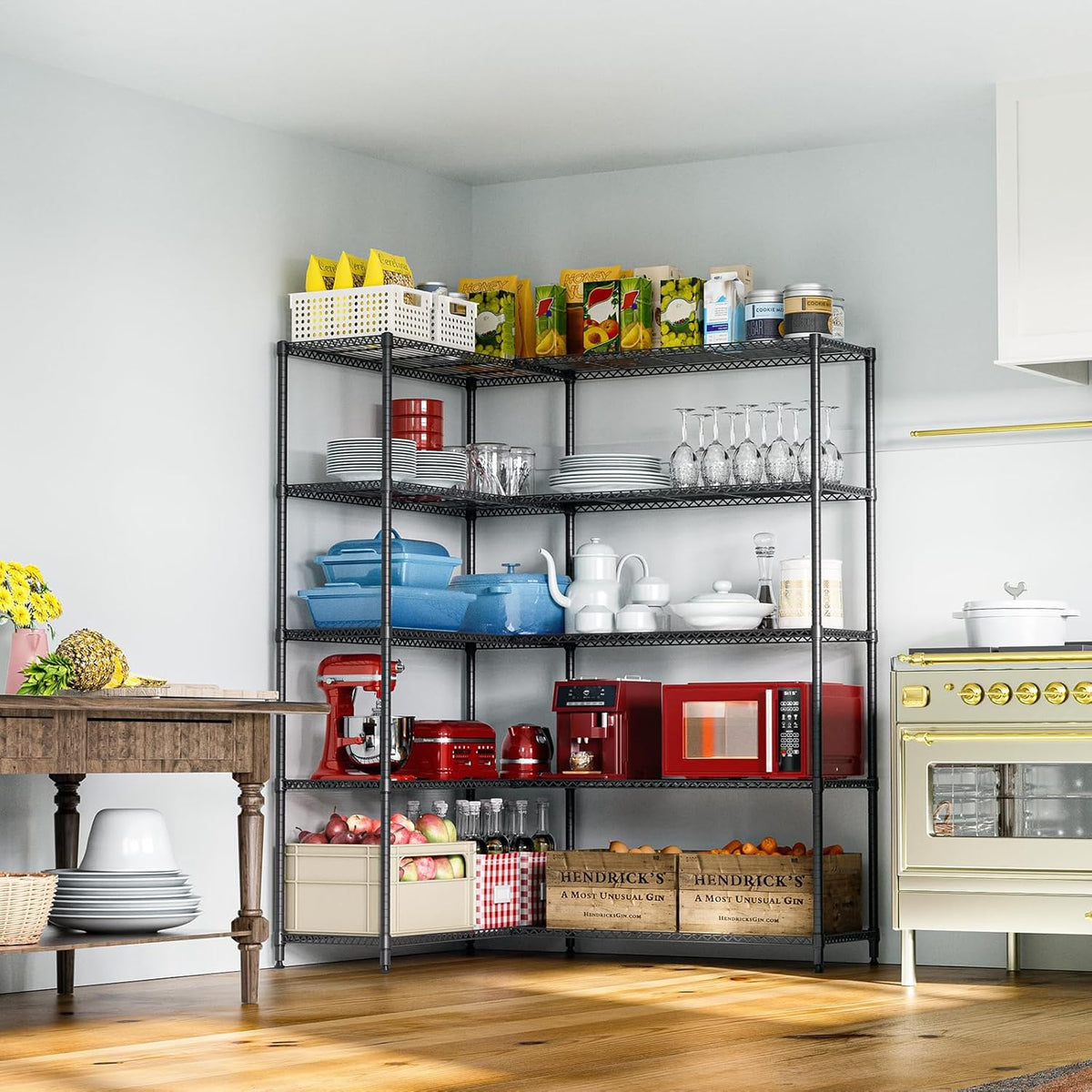IZEUK 1433 LBS Garage Shelving Wide Storage Shelves Metal Shelves Heavy Duty Adjustable Utility