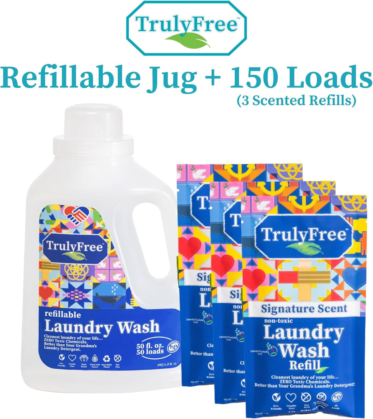 Truly Free Natural Laundry Detergent for Sensitive Skin | Eco Friendly, Plant Based, Baby Clothes