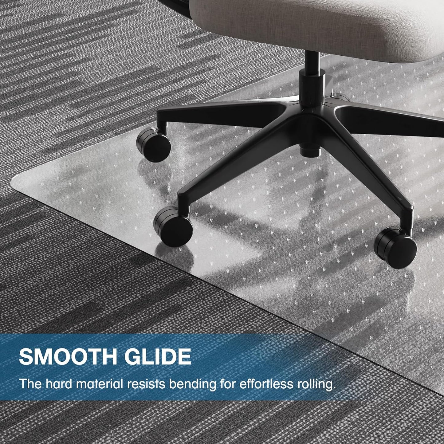 Chair Mat for Carpet, 46" x 60" Desk Chair Mat for Carpeted Floors, Non-Slip Office Vinyl Mat for