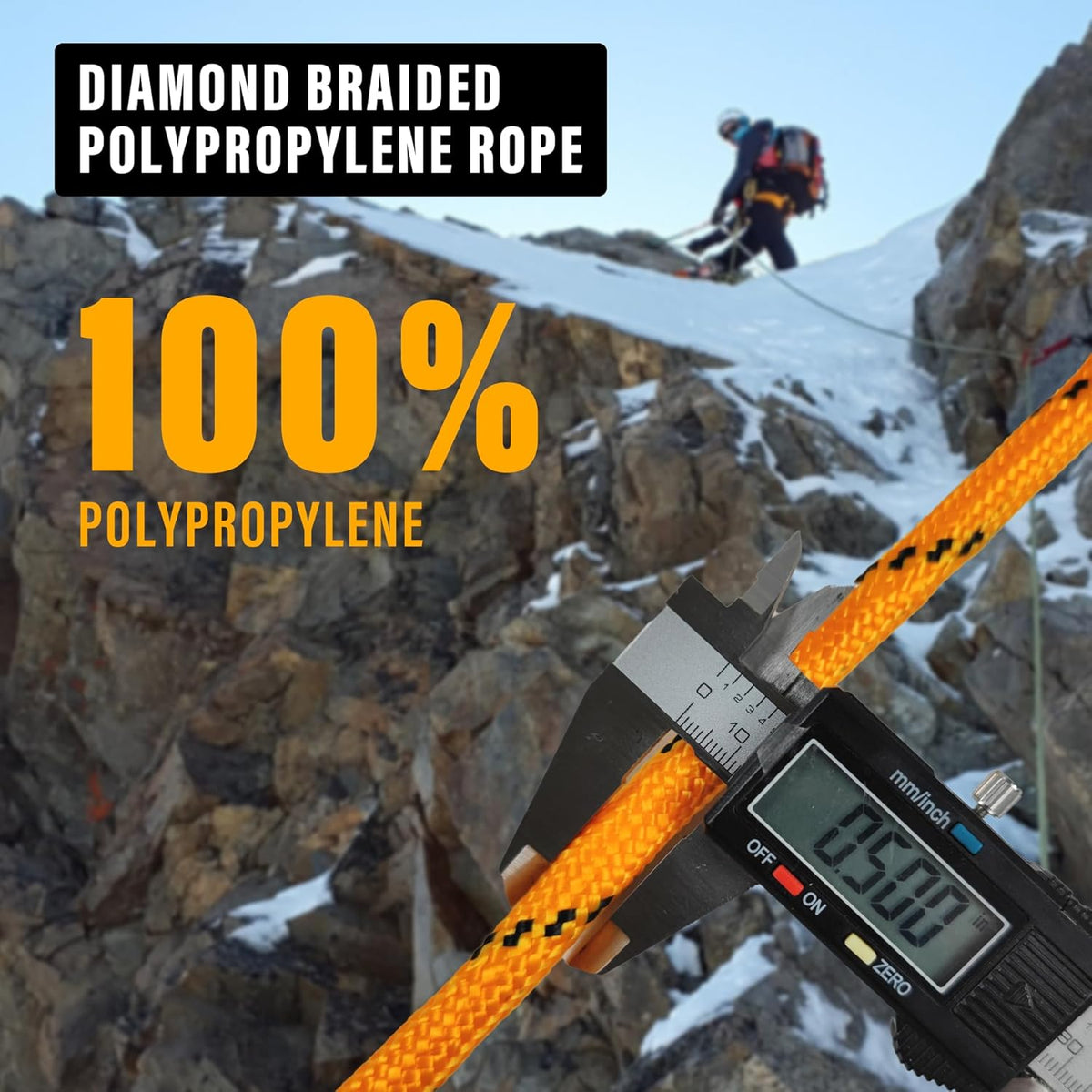Diamond Braided Polypropylene Rope Nylon Rope Mix Thick Heavy Duty Ropes 1/2 inch 100ft High