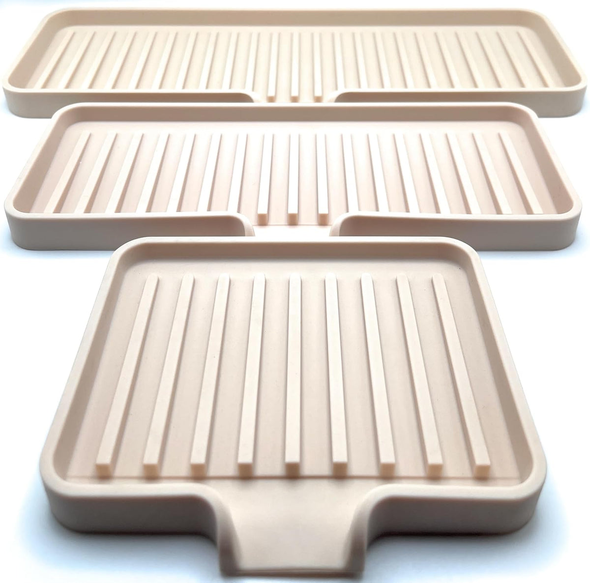 Happitasa Silicone Soap Dish Tray and Sponge Holder with Drain Chute | Bathroom and Kitchen Sink