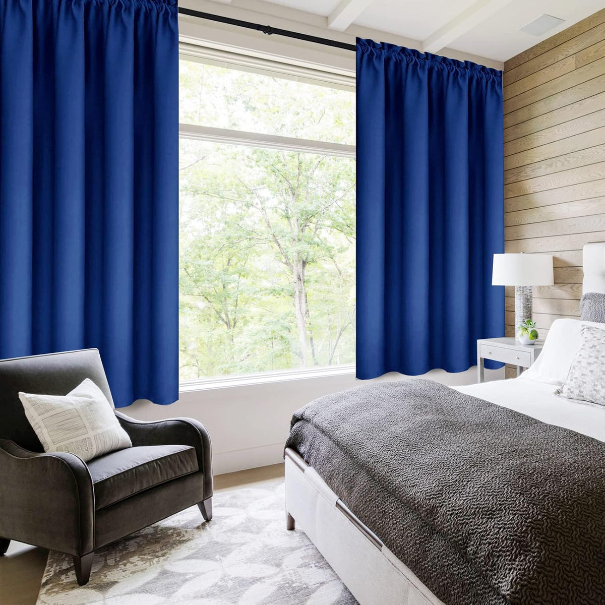 DWCN Blackout Curtains Room Darkening Thermal Insulated Bedroom Curtains Window Curtain Panels, 42