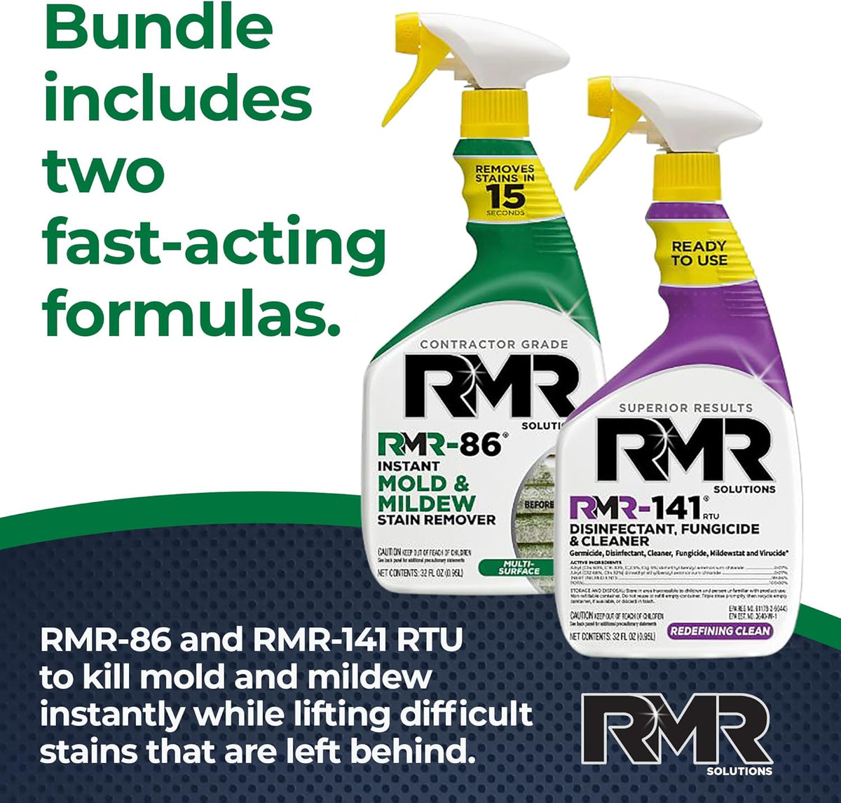 RMR Brands DIY Mold Remover Bundle - Complete Mold Killer & Stain Remover Bundle - Mold and Mildew