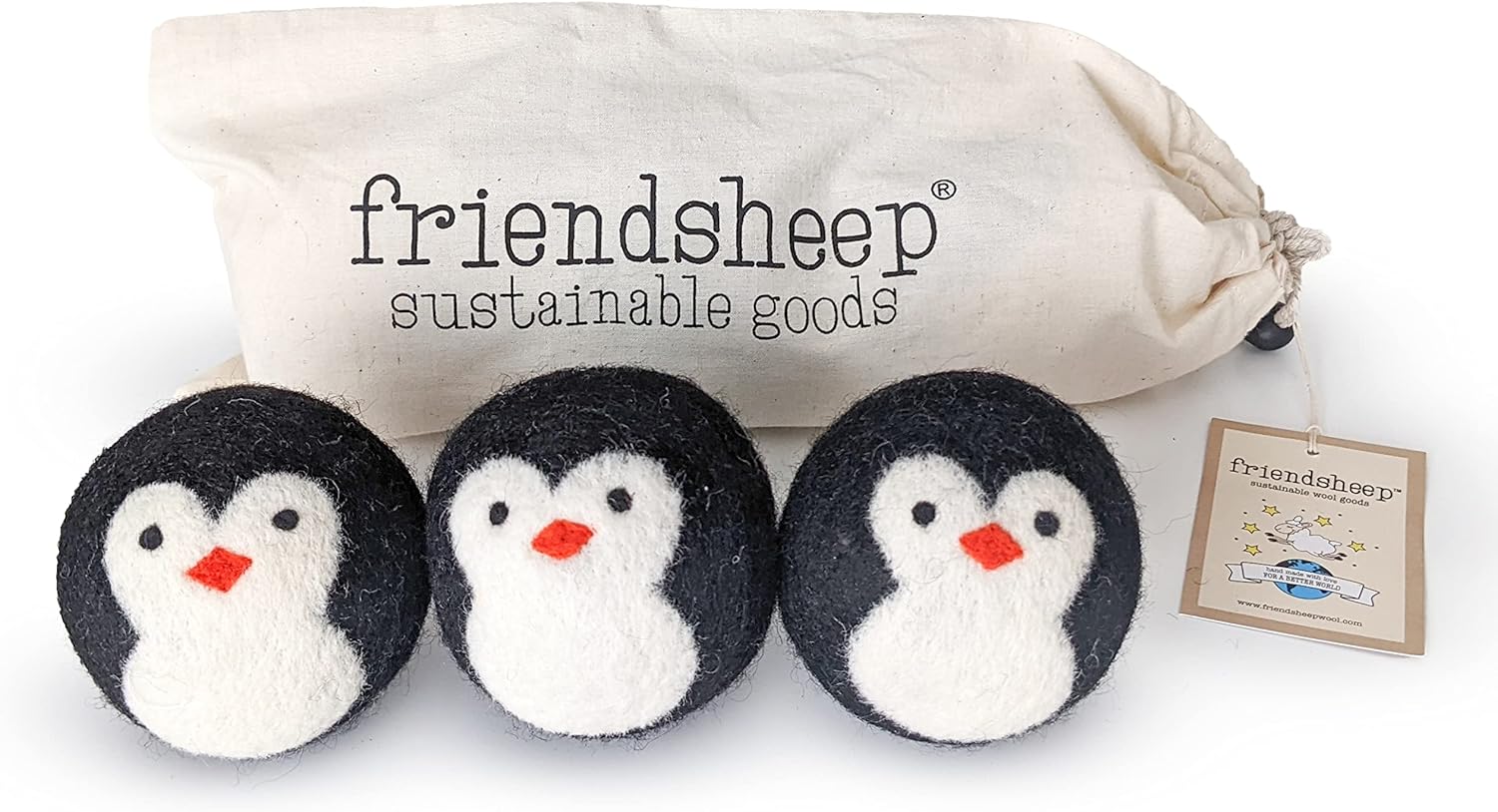 Friendsheep Wool Dryer Balls, Organic Reusable Fabric Softener Alternative for Laundry, Handmade