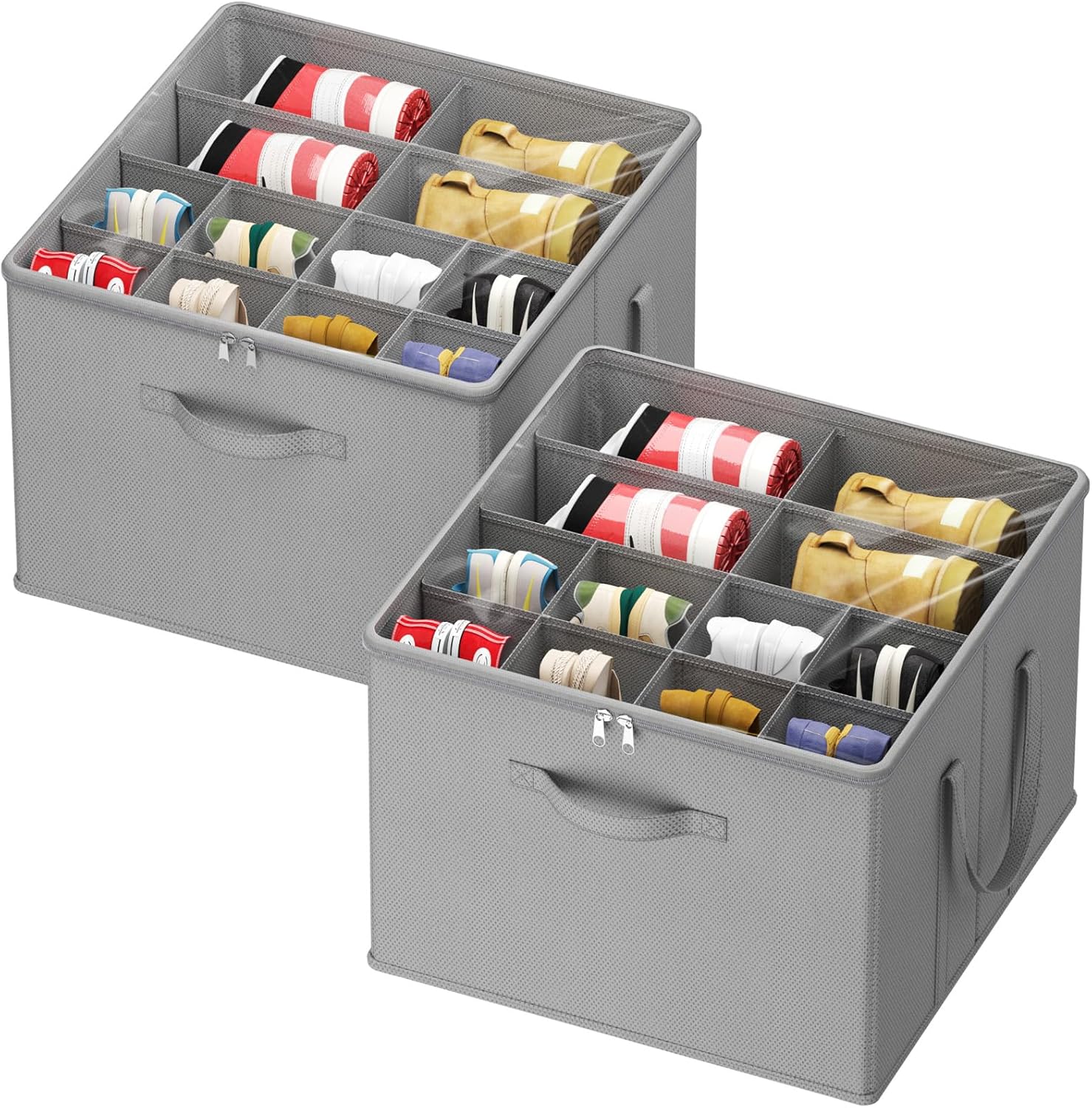 Lifewit Shoe Storage Organizer for Closet Fits 12-16 Pairs, Fabric Large Shoe Box Storage