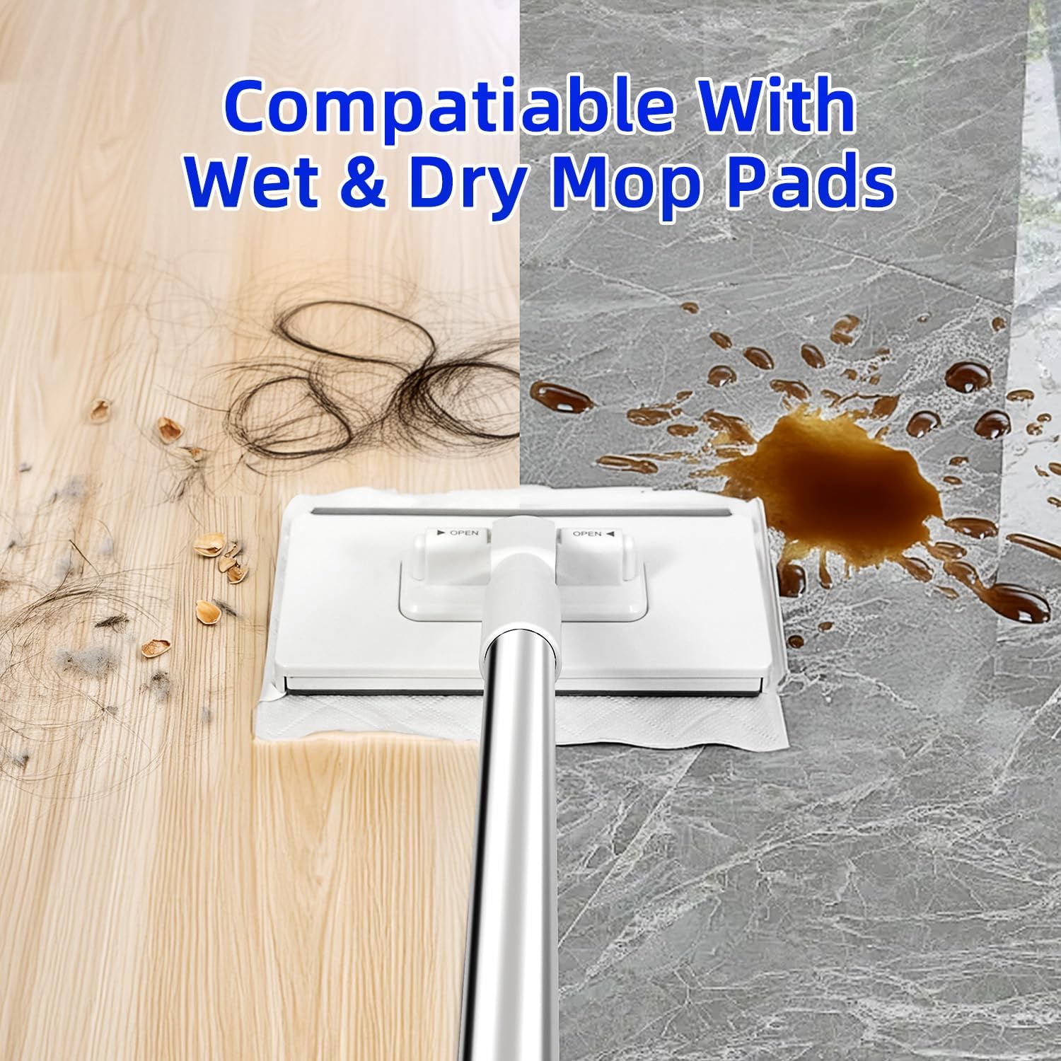 2025 New Mini Sweeper Mop No-Touch Dirty Cleaning Flat Dust Mop for Dry Wet Disposable Pads, Multi