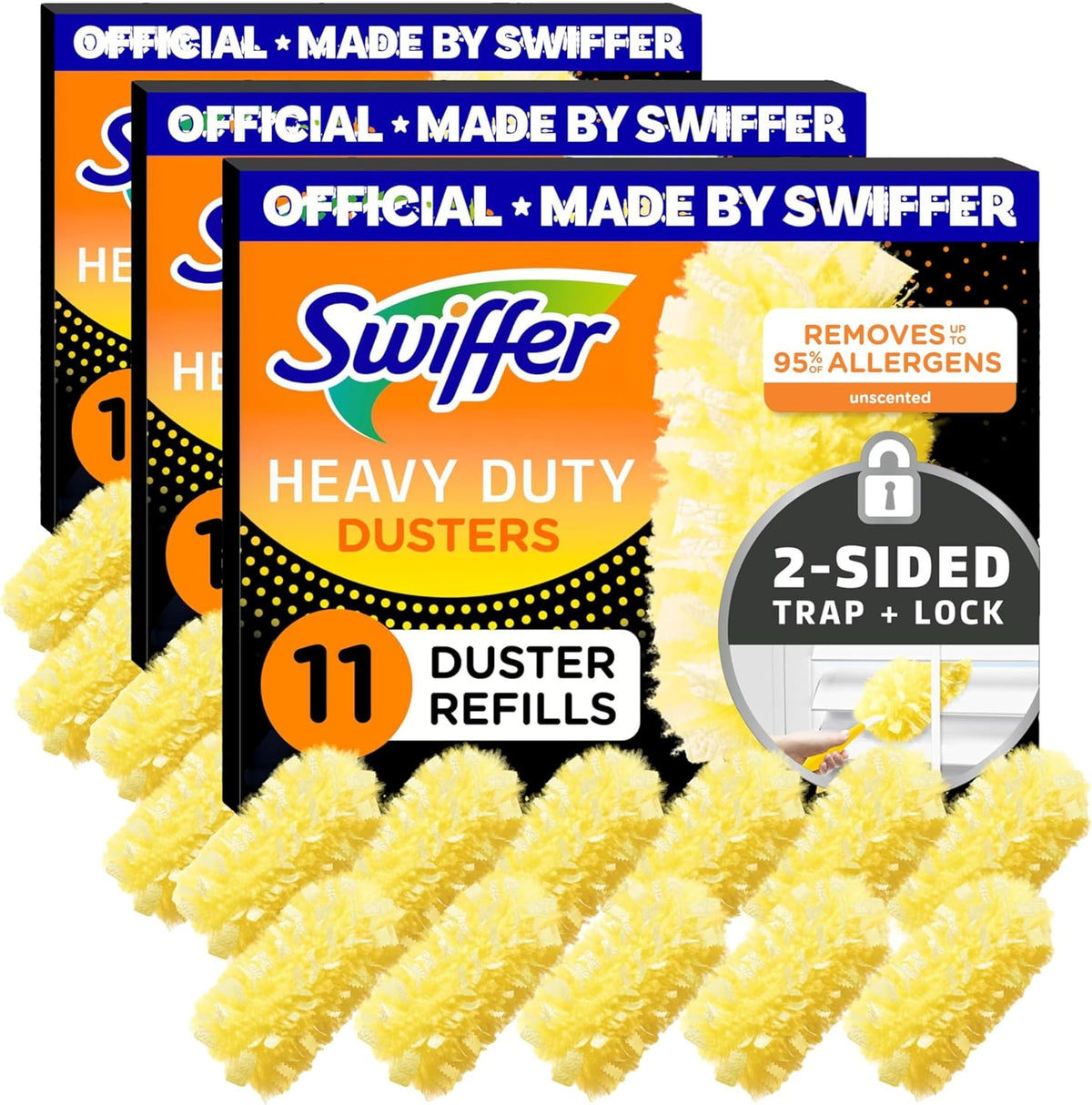 Swiffer Dusters Heavy Duty Multi-Surface Duster Refills for Cleaning, Unscented, 11 Count (Pack of