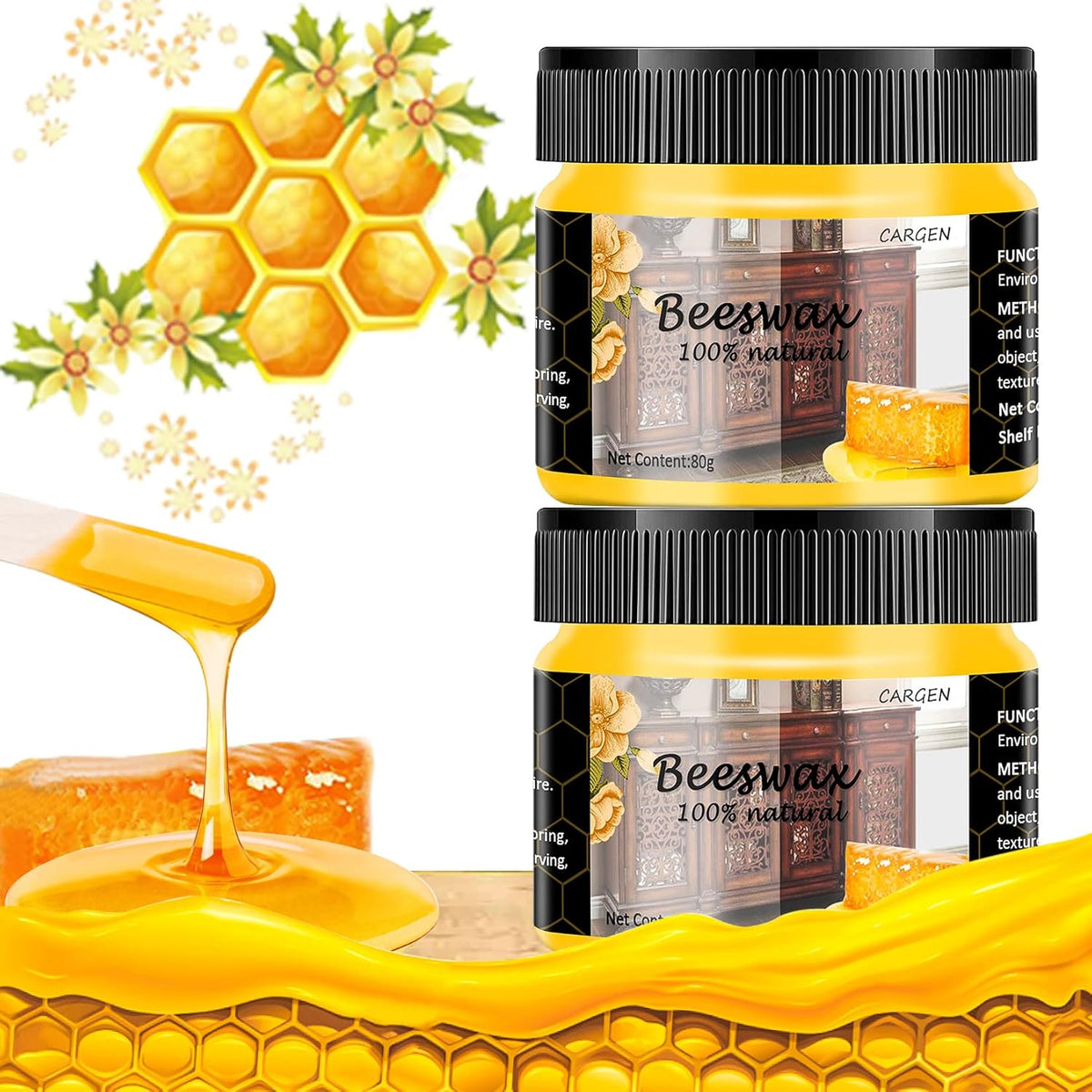 CARGEN Beeswax Furniture Polish, Wood Seasoning Beeswax for Furniture Wood Wax for Dining Table