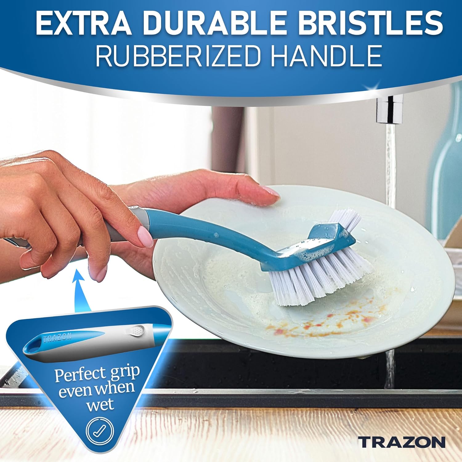 Dish Brush Set of 5 with Convenient Holder, Bottle Water Brush, Dish Scrub Brush, Scrubber Brush
