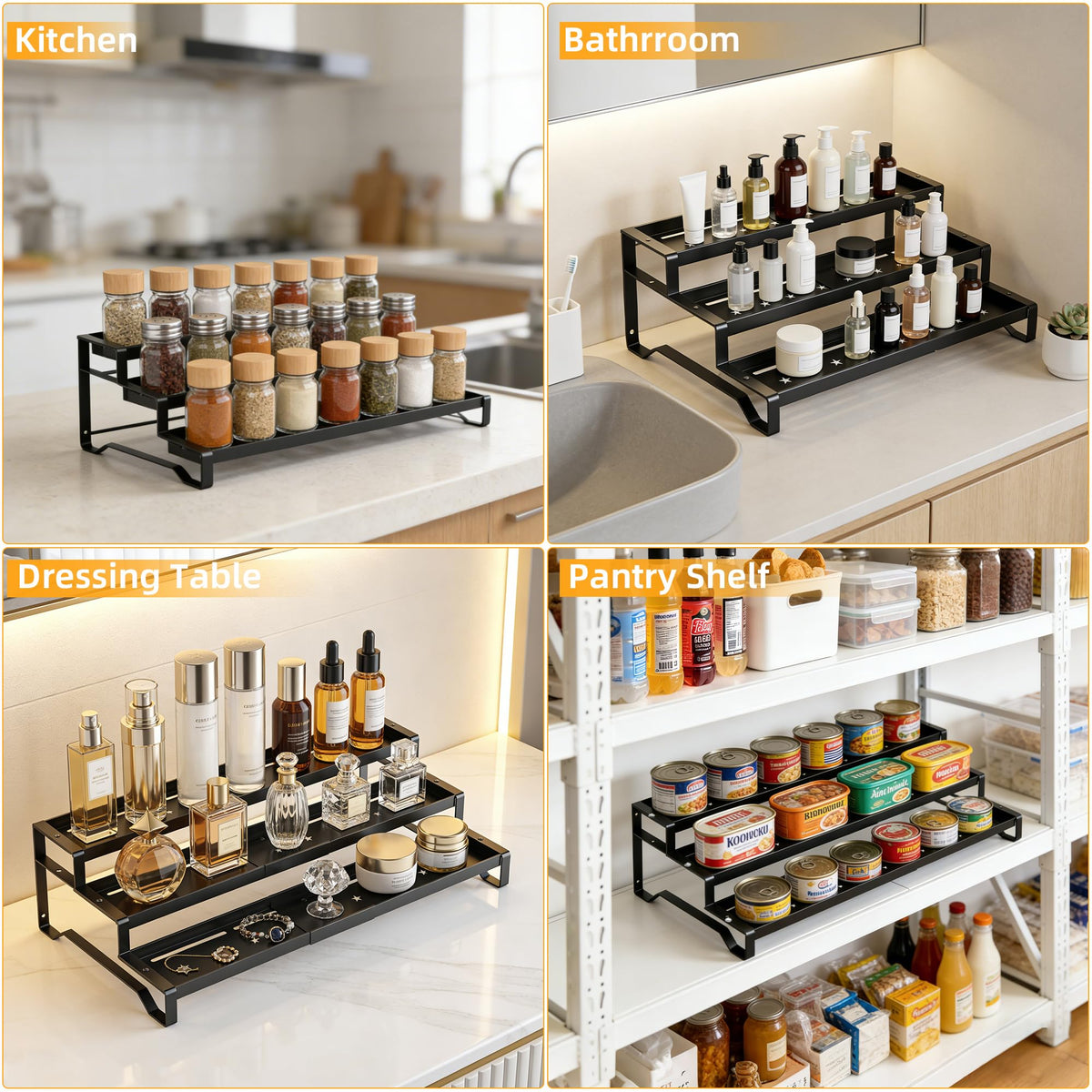 PEEKUP Spice Rack Organizer for Cabinet, 13-21.5" Expandable Spicy Shelf – view 5