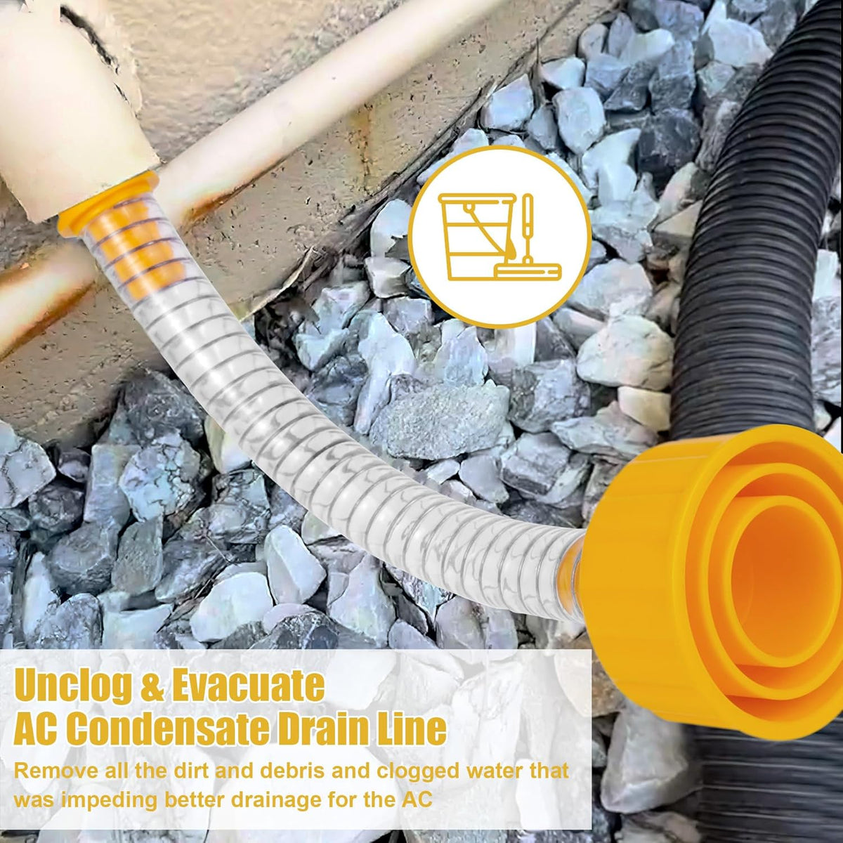 Wet Vac Attachment A/C Drain Lines Cleaner Tool, AC Drain Line Vacuum Adapter to Unclog and